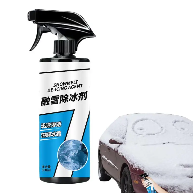 Windshield Ice Melt Spray Auto Windshield Deicing Spray 500ml Auto Windshield Defroster Deicing Spray Deicing Agent Windshield