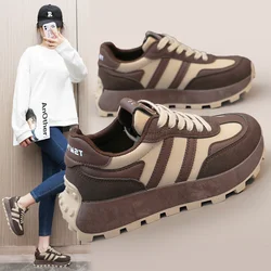 Thick-soled Increase Shoes Women's Sports Shoes 2023 Autumn and Winter New Trend Plus Pile Warm Sports Daddy Shoes