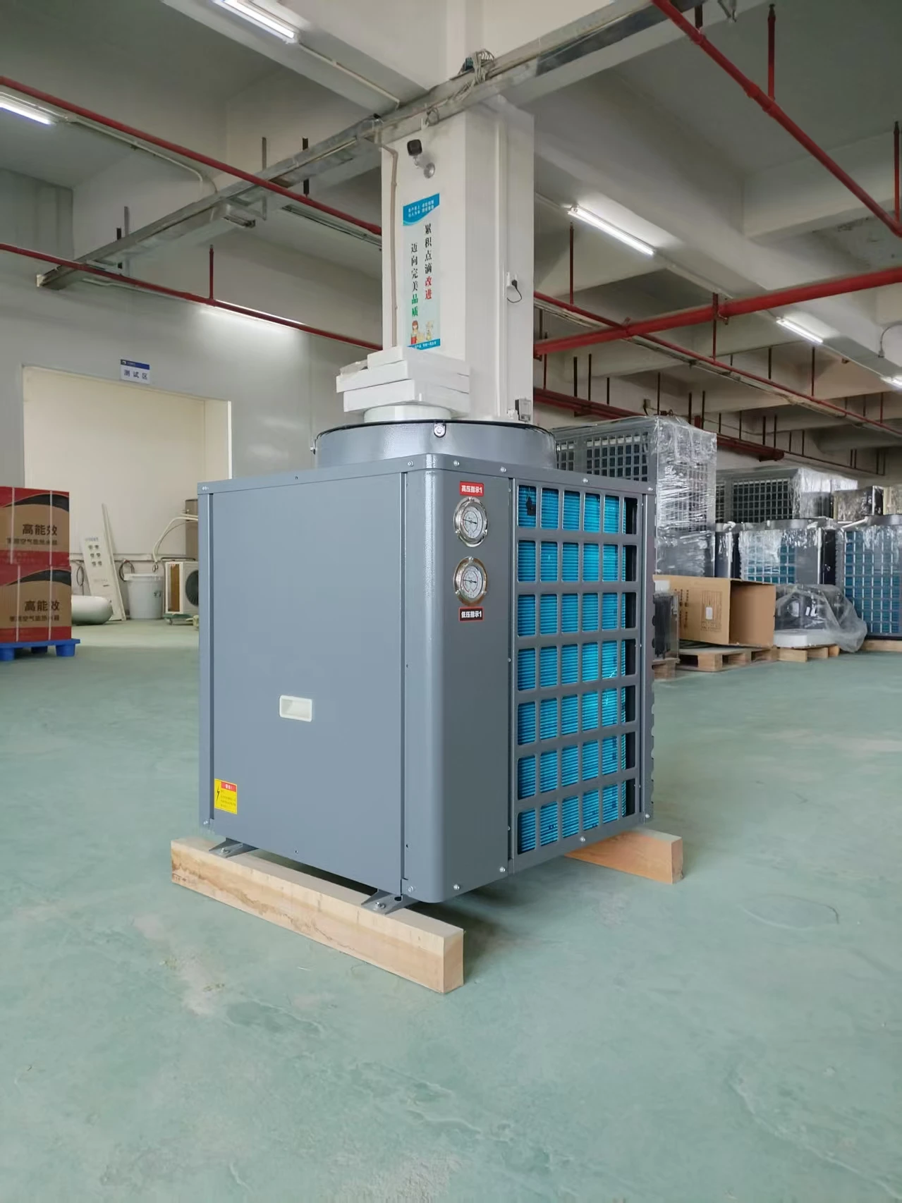 Commercial Air Source Heat Pump Water Heater Economical  Refrigerant Unique Stainless Steel Housing Electric Power Source