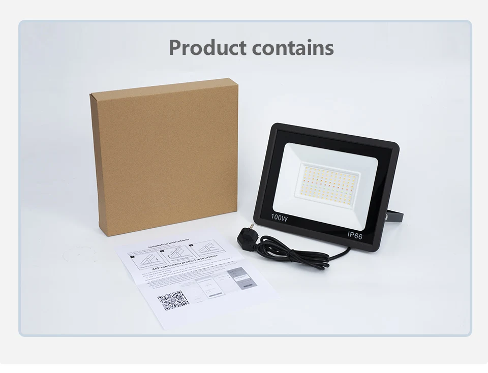 TUYA RGB Floodlight Smart APP Voice Control RGBCW CCT 3000-6500K 30W 50W 100W 220V AC For Garden Party Outdoor Lighting