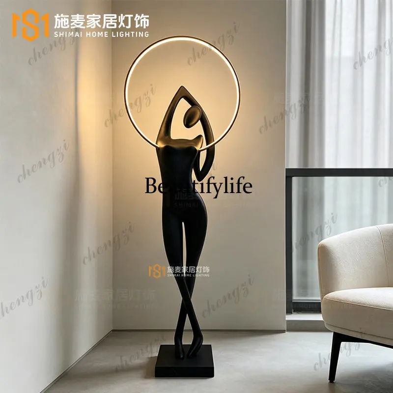 Modern simple abstract figure sculpture floor lamp hotel living room model room decorative ornament creative art lamp