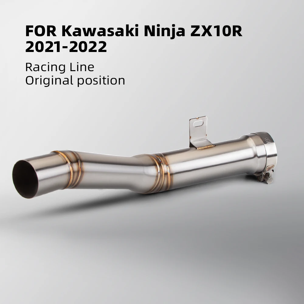 

For Kawasaki ZX-10R ZX10R 2021 2022 Motorcycle Exhaust Middle Link Pipe Escape Racing 51MM Interface Stainless Mid Tube