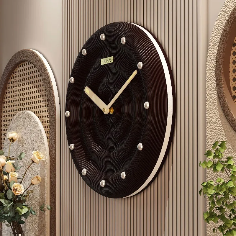 Ultra Quiet 5003 3D Creative Wave Clock Living Room Clock Wall Mounted Home Minimalist Clock