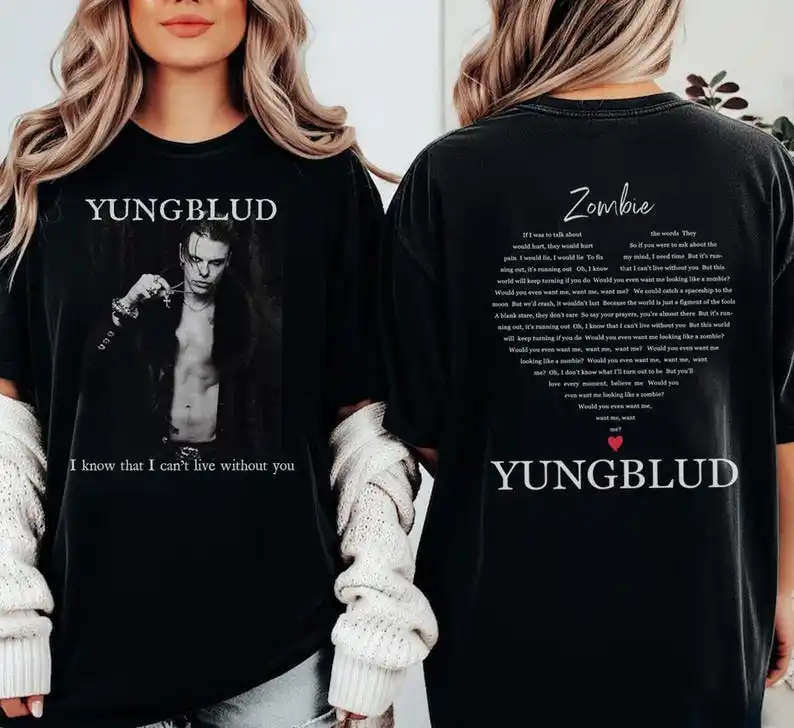 YUNGBLUD x Zombie Shirt, Alternative Punk Rock Graphic T-Shirt, Gothic Music Tee Sweatshirt Hoodie