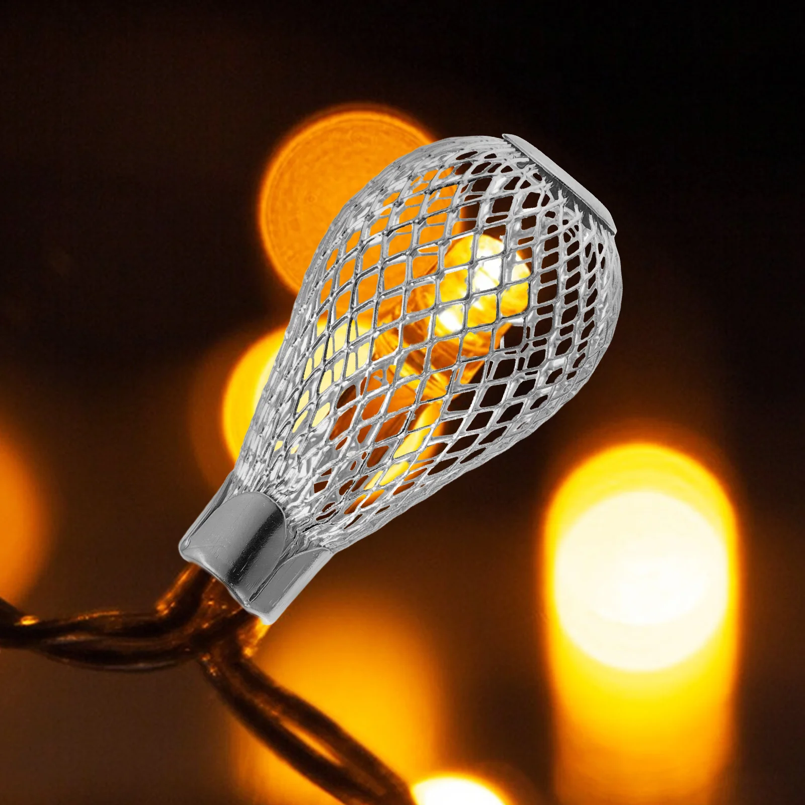 

20Pcs Christmas String Light Covers Hollow Iron Lampshades Mini Lamp Shades Wire Cage Bulb Guards Xmas Party Decoration