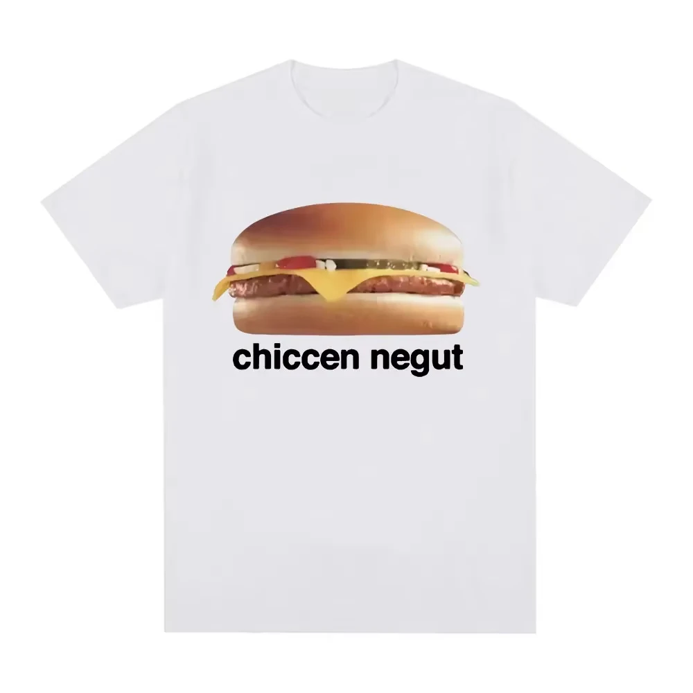 Camiseta con estampado gráfico de memes divertidos de Chiccen Negut, camisetas informales de manga corta con cuello redondo a la moda, ropa para mujer, deportes al aire libre