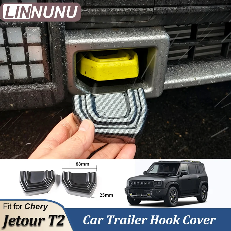 LINNUNU Trailer Hook Cover Modified Exterior Trim Off-road Trailer Cover Trim Stickers Fit for Chery Jetour Traveller Jetour T2