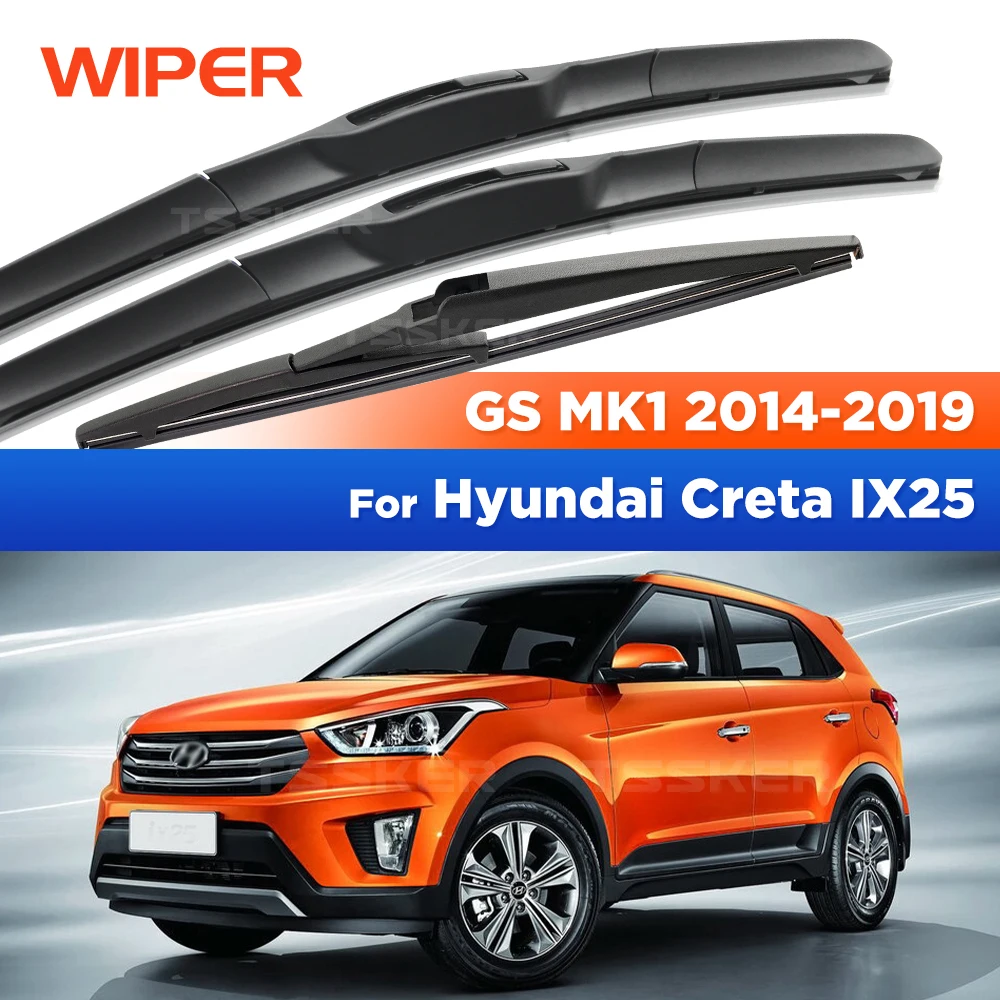 

Front & Rear Wiper For Hyundai Creta IX25 MK1 2014-2019 2015 2016 Wiper Blades Windshield Windscreen Window Brushes 24"+16"+11"