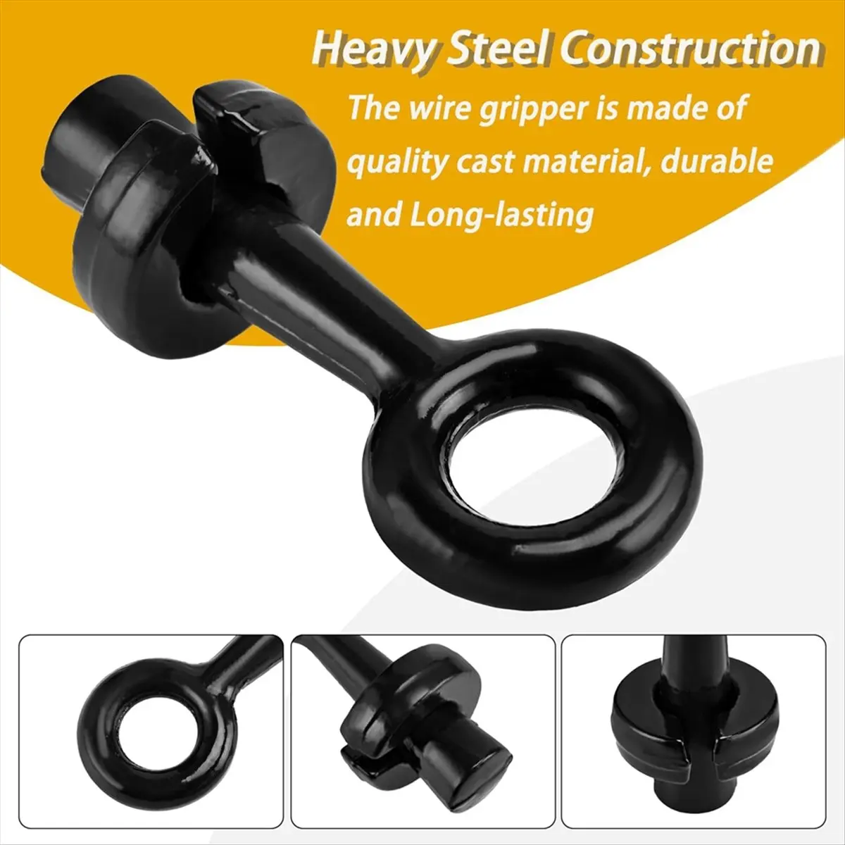 AS244 HAPPY^2PCS Barbed Wire Pullers for Barb Wire, Fence Stretcher Tool, Fence Barb Wire Tighten and Repair Tools