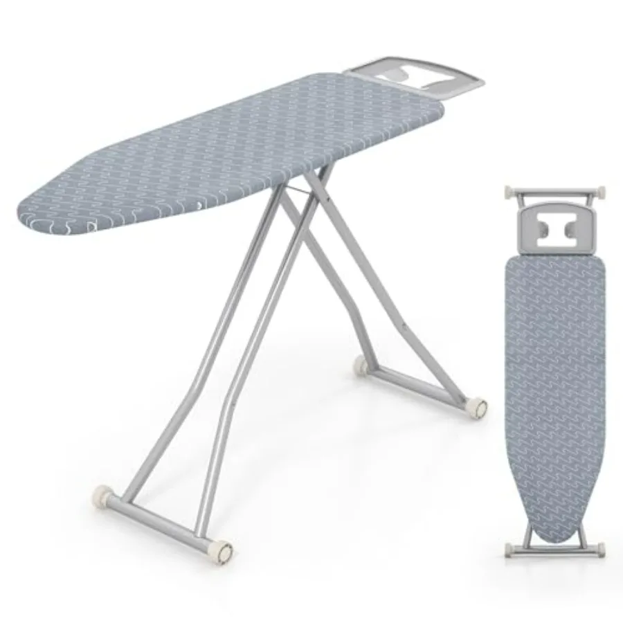 

Ironing Board with Iron Rest, 56'' x 16.5'' Carbon Steel Iron Board with 4 Layer Heat Resistant Cover & Pad, 7 Adjustable Height