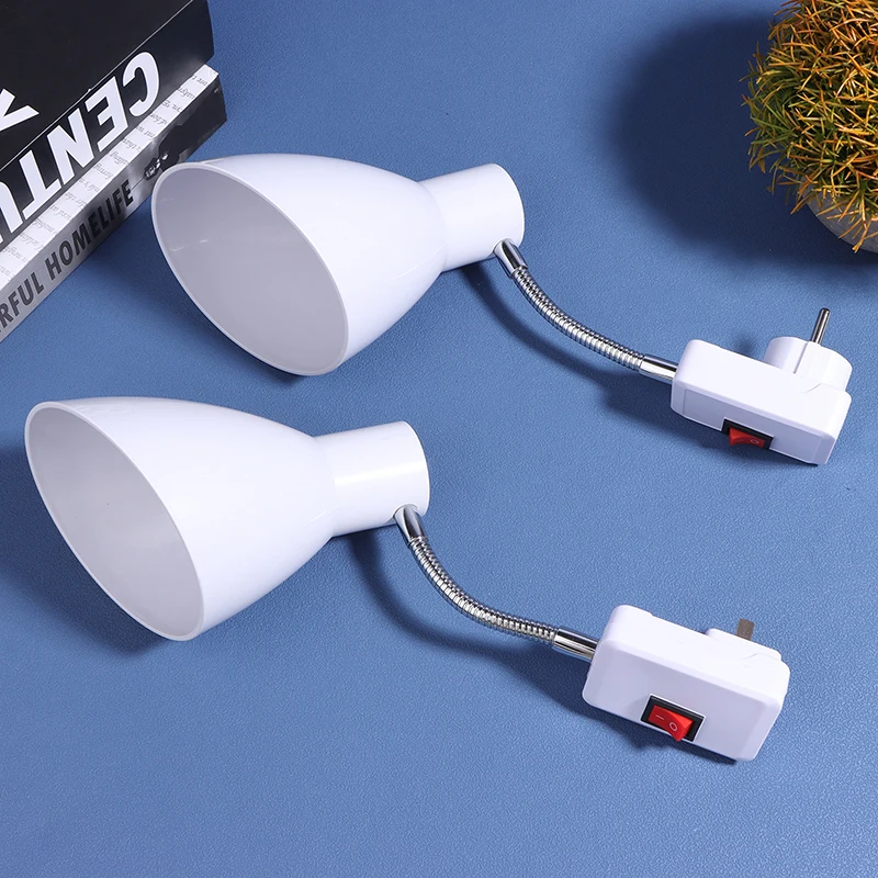 White E27 Flexible Extension Lamp Base Creative Desk Lamp Reading Eye Protection Night Light LED Lamp Holder Socket EU Plug