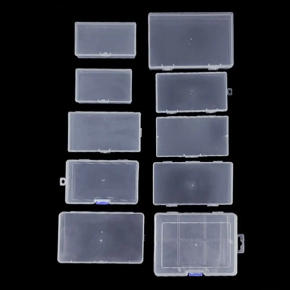 Square Plastic Transparent Storage Box Jewelry Beads Container Power Tools Accessories Box Small Items Sundries Organizer Case