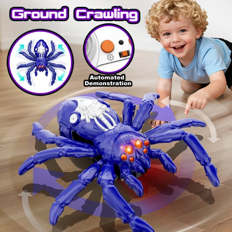 A49K-Rechargeable Wall Climbing Spider , Remote Control Electric Lizard With LED Lights, Chameleon Car For Boys
