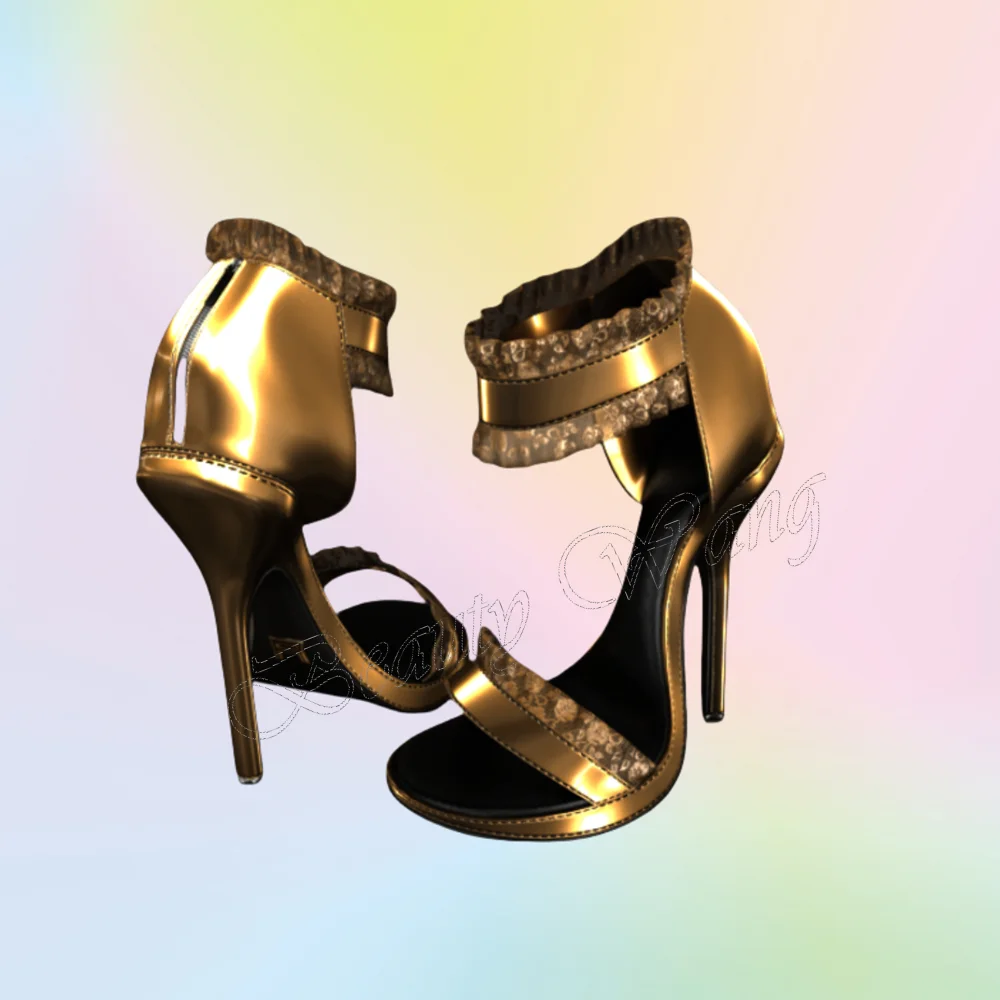 Black Back Zipper Sandals Cover Heel Sexy Shoes Open Toe Strange Heel High Heel Shoes for Women Shoes 2024 Zapatos Para Mujere