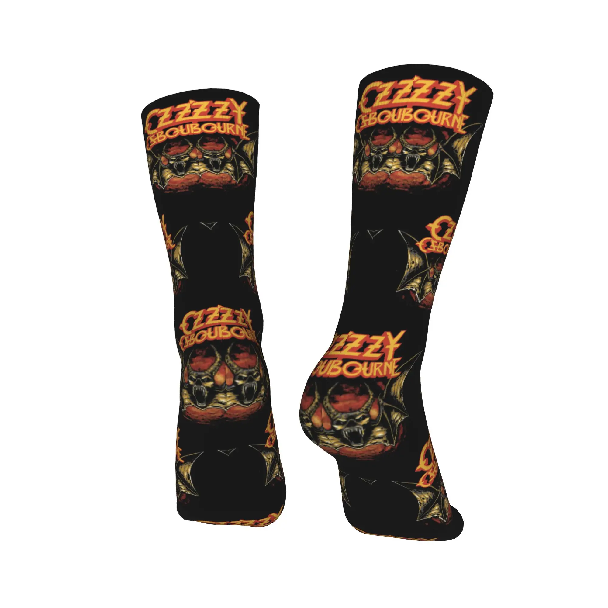 ถุงเท้าคูลเฮฟวี่เมทัลร็อค ออซซี่ ออสบอร์นผู้ชายผู้หญิงถุงเท้ากีฬาฟุตบอลพิมพ์ลาย 3 มิติที่อบอุ่น