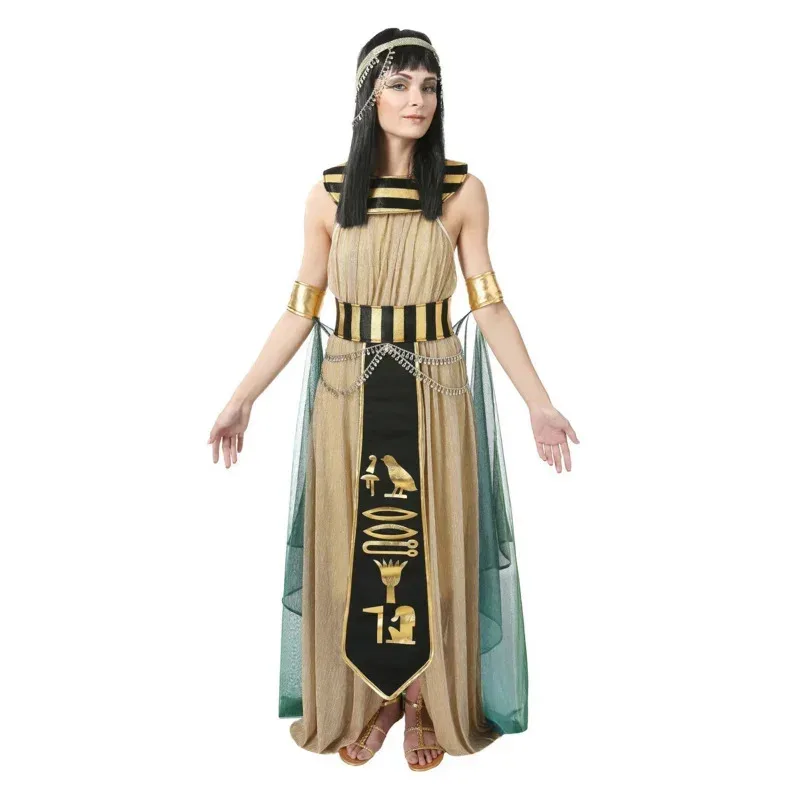 A Halloween Ancient Egypt Egyptian Pharaoh Costume for Men King Cleopatra Queen Cosplay Carnival Party Medieval Couple Party Dre