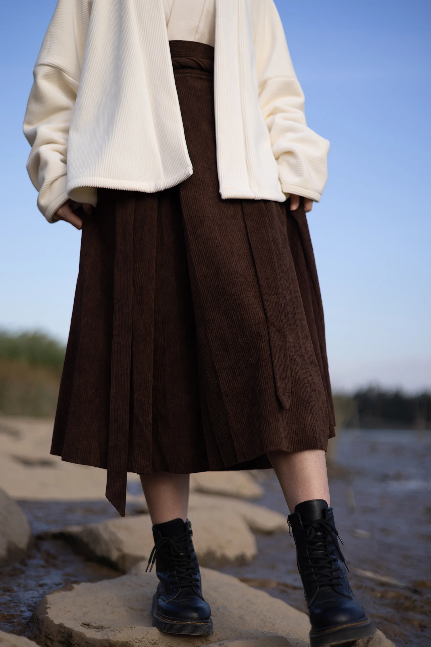 

Осенне-зимняя женская юбка ханьфу средней длины, приталенная, с тремя слоями, в стиле династии Тан, из вельвета, 100% полиэстер, модная