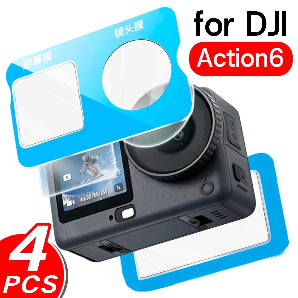 

Easy Install Tempered Glass for Osmo DJI Action 6 Front Back Camera Screen Protector HD Anti-scratch Lens Cover for DJI Action 6