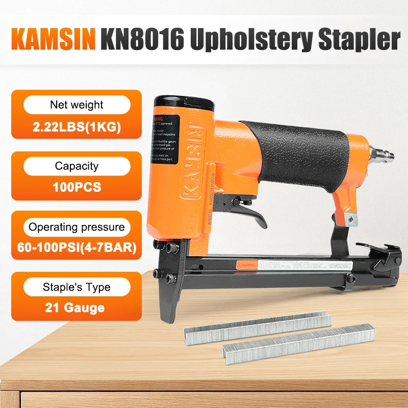 

KAMISN 8016 21Gauge 8016 nail gun Industrial Upholstery Stapler Fine Wire Air Stapler Gun for Furniture Making Thin Board