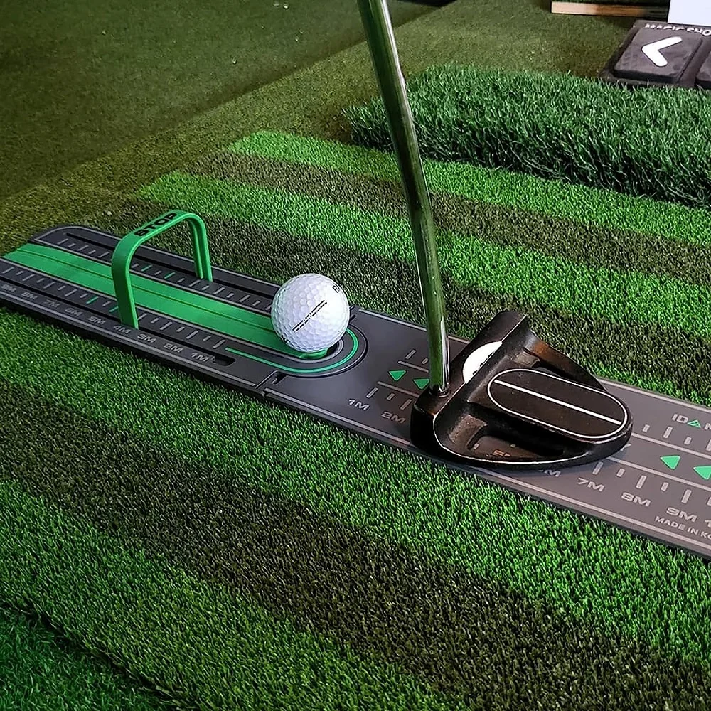 Estera verde de Putting de Golf, taladro de precisión de distancia, alfombrilla de práctica, Mini almohadilla de pelota de Putting, Ayuda de