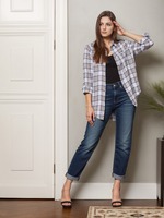 Plus Size New Woman POLO Casual Shirt New Fashion Elegant Design Long Sleeve Plaid Button Travel Must-have Tops of Clothing
