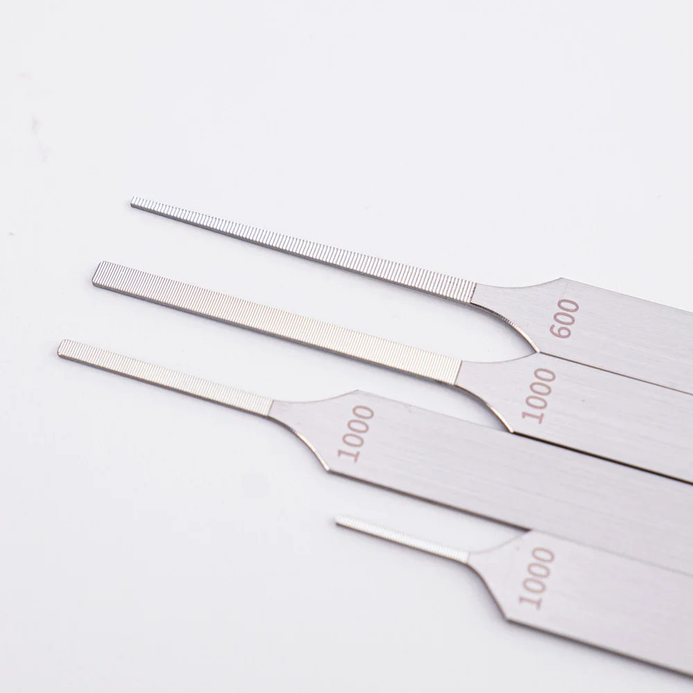 Double Sided Model Sanding File with Narrow Nose 1mm-3mm Widths For Sanding in Deep Crevices Holes And Narrow Model Parts