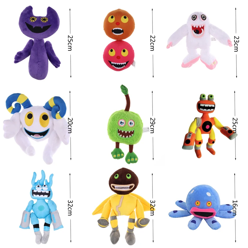 Kawaii Peluches My Singing Monsters Wubbox Plush Toy Cartoon Game Plush Toys Soft Stuffed Horror Game Doors Plush Doll for Kids