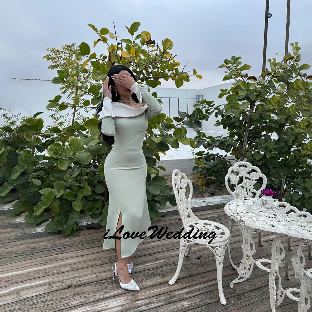 Customized Elegant Mermaid Long Sleeves Prom Dresses One Shoulder Ankle Length Pleated Party Dresses Evening Dresses 2026