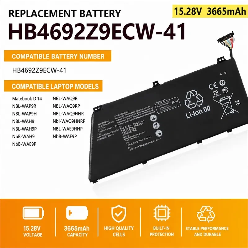 Applicable to Huawei NBL-WAQ9HNR WAQ9HNRP WAE9HNP HB4692Z9ECW-41 battery