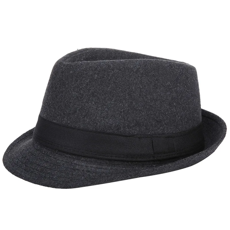 Autumn Winter Warm Wool Small Fedora Jazz Hat For Men Coldproof Daily Cap