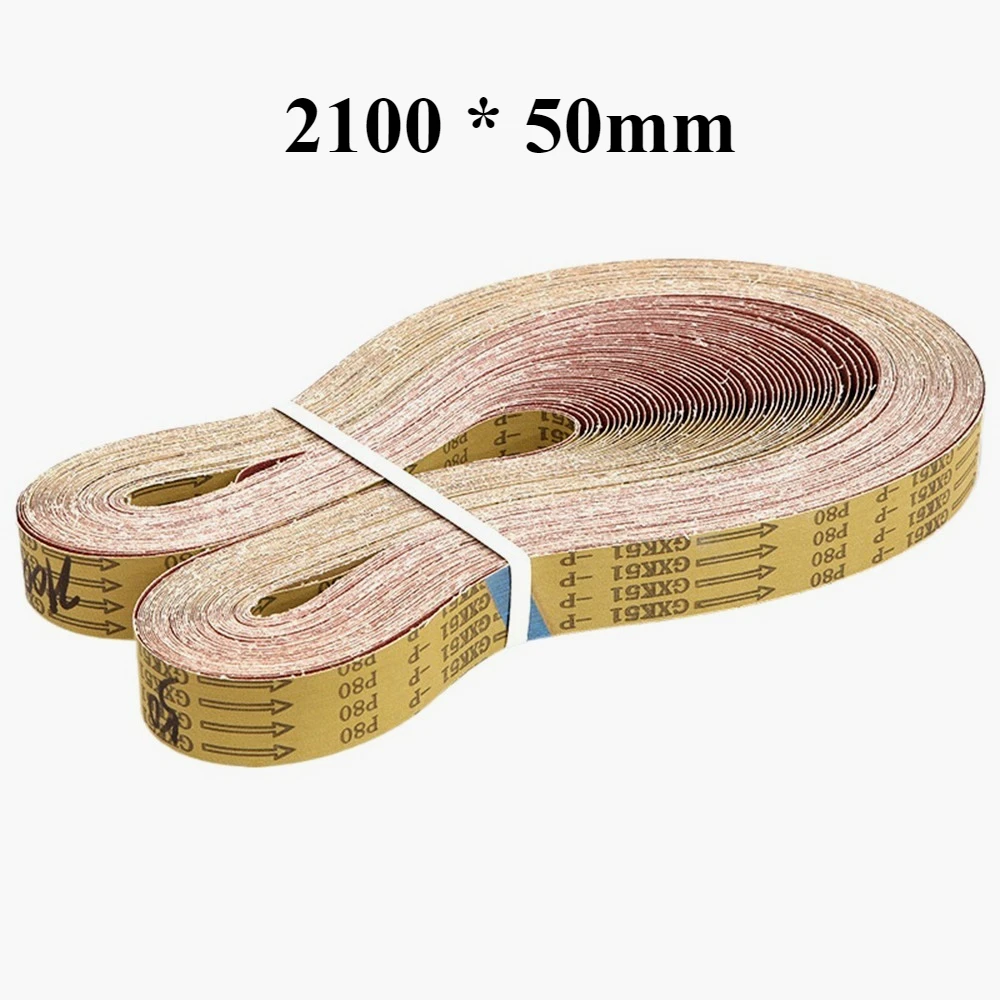 

5pcs:2 inch x 82 inch aluminum oxide sand belt：2100*50mmSanding belt Woodworking; metal; car; hull; furniture, etc. polishing