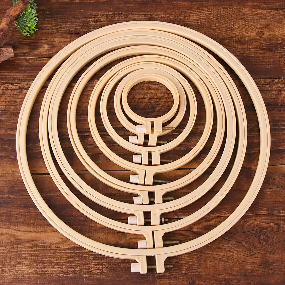 7-32cm Plastic Frame DIY Cross Stitch Embroidery Hoop Ring Handcraft Cross Stitch Machine Round Loop Beginners Hand Sewing Tools