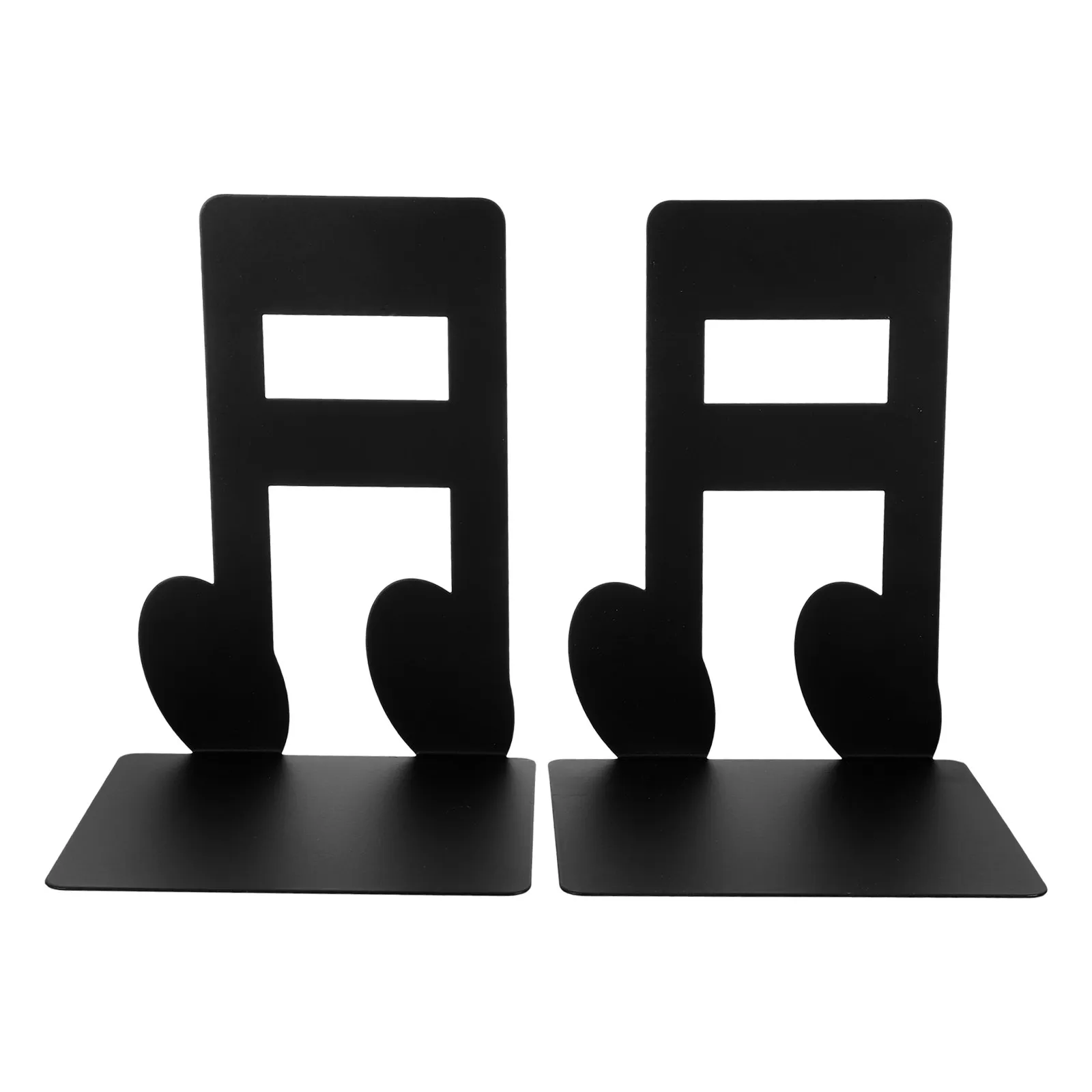 

1Pair Note Shaped Iron Bookends Strong Stable Metal Book Holders for Desktop Study Room Living Room Decoration Organization