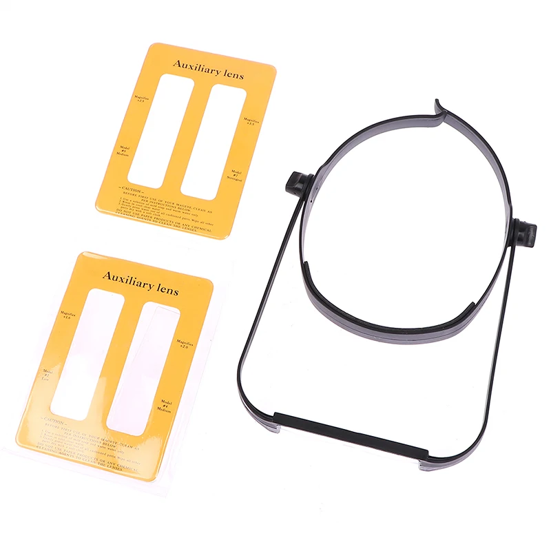Head-mounted 4-fold Lens Replaceable Reading and Maintenance Magnifying Glass