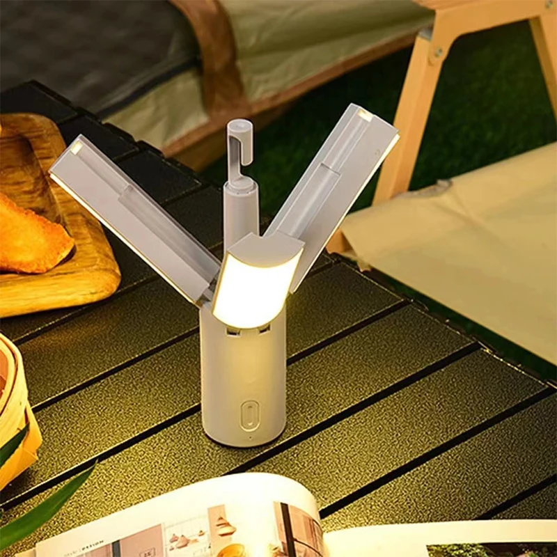 Folding Outdoor Camping Portable Rechargeable High Capacity Lighting Student Dormitory Hanging Tent Hanging Light Lantern