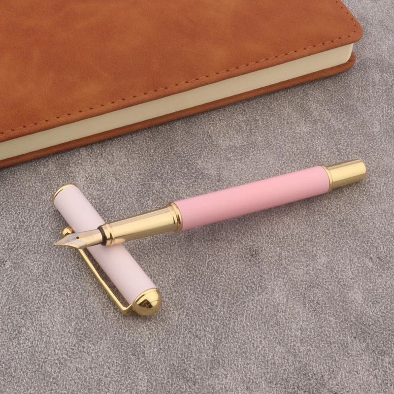 Office Metal Fountain Pen Matte PINK Gift Dragon Golden Stationery School Supplies Writing