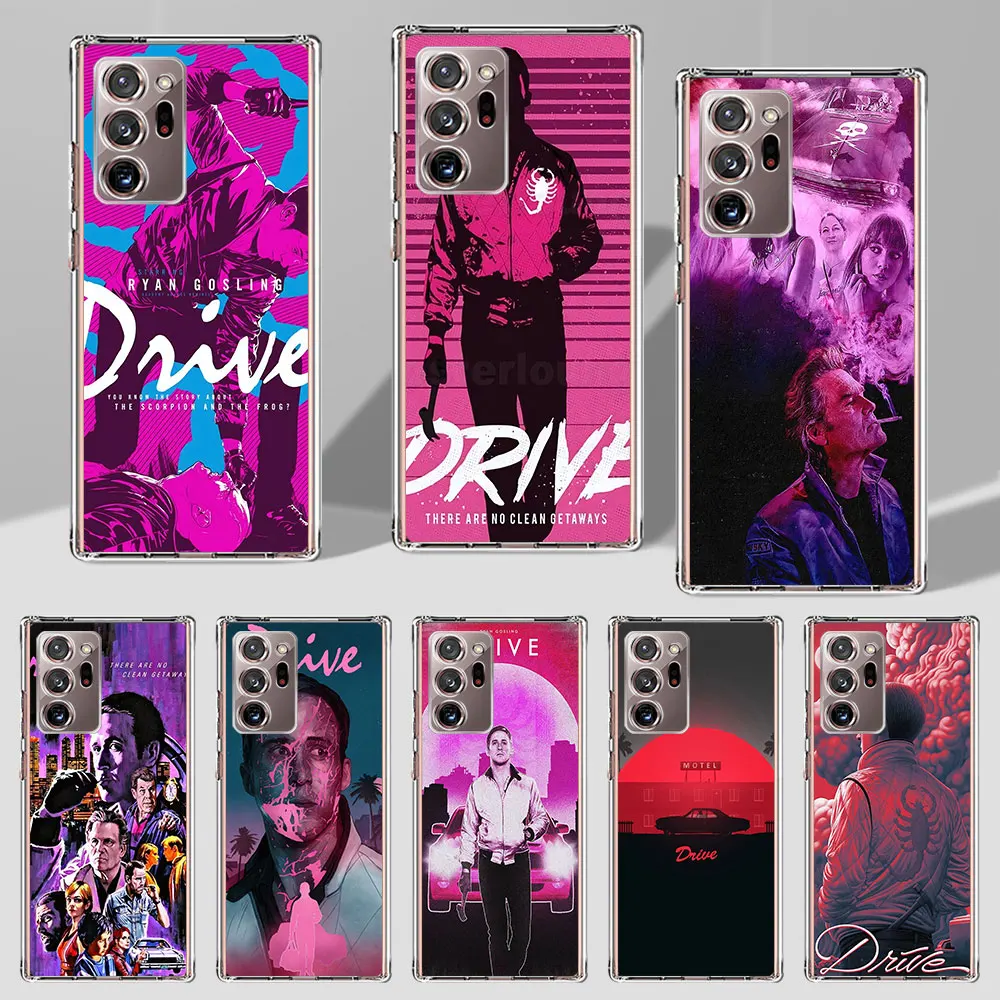 Movie Drive Ryan Gosling Art Case for Samsung Galaxy Note 20 Ultra 5G 10 Plus 8 9 10 Lite Transparent Soft Phone Cover M52 J4 J6