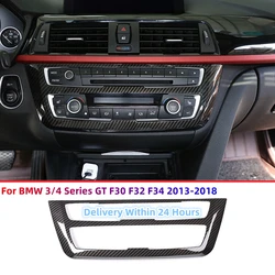 For BMW F30 Accessories 3 4 Series GT F32 F34 13-18 Interior Carbon Fiber ABS Car Center Console CD Frame Cover Trim Sticker