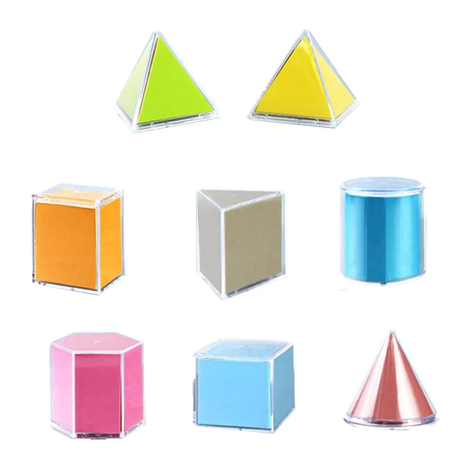 8Pcs Geometric Shape Blocks Educational Toy Math Class Accessories Montessori Toys Math Teaching Toy for Math Games Children