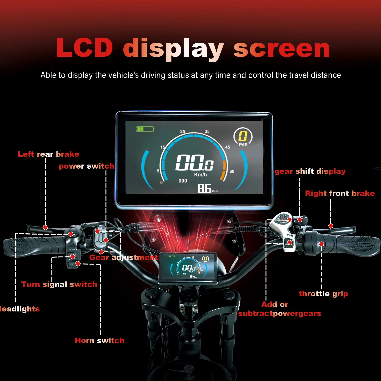 محرك دراجة كهربائية 20*.0 بوصة الدهون الإطارات E-الدراجة النارية الكهربائية للكبار 60 فولت 30AH بطارية أقصى سرعة 42 MPH دراجة كهربائية
