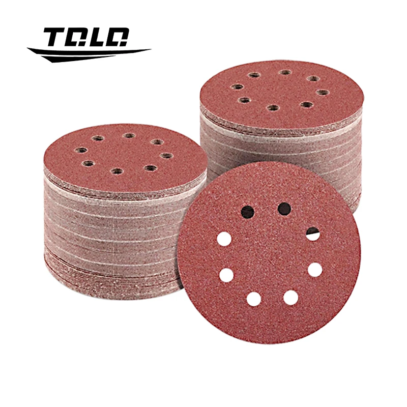 

5inch 8Hole 125mm Sandpaper Woodworking Metal Grinding Disc Abrasive Polishing Tool 40/60/80/100/120/1000/2000Grit Sanding Discs