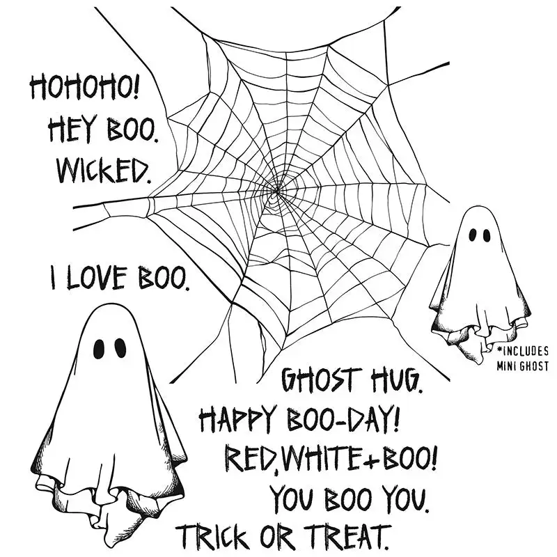 2024 agosto nuovo Halloween Boo Crazy Spiderweb Floating Ghost sentents timbri trasparenti Scrapbooking per la creazione di biglietti di auguri fai