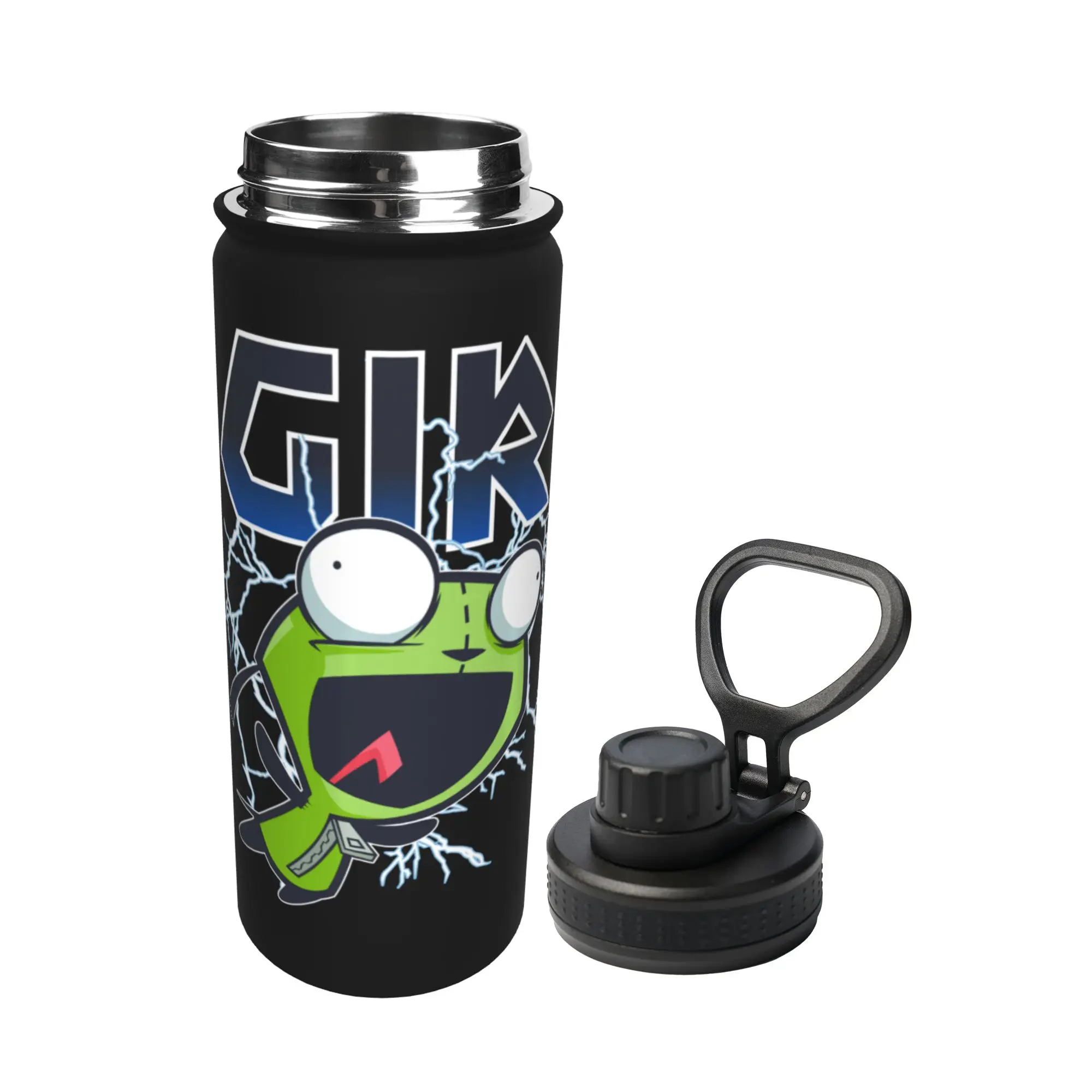 Cartoon Invaders Zim Gir 18OZ Sports Insulated Kettle  Coffee Cups Stainless Steel Office Home Mugs Water Bottle