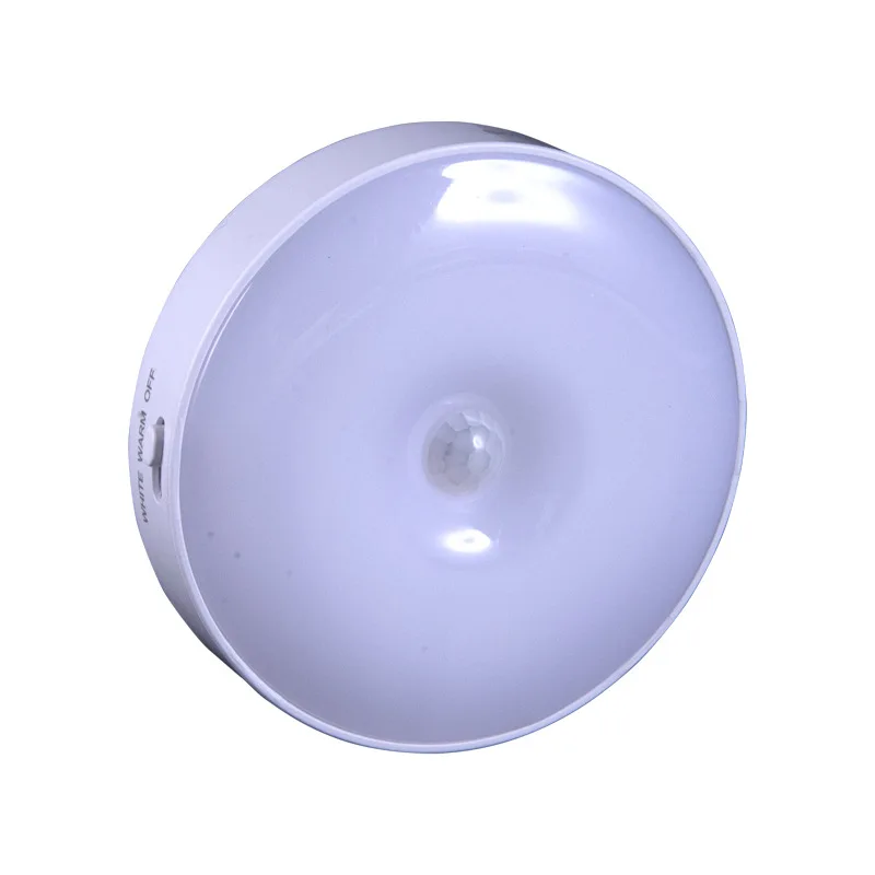 LED Motion Sensor Night Light Rechargeable Night Lamp Wireless Kitchen Bedroom Closet Light Wall-Mounted Body Induction Lamp