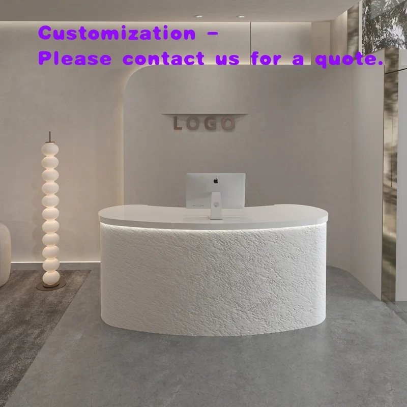 custom.Modern Imitation Stone Reception Desk Beauty Salon Hairdressing Shop or Bar Counter Wooden Store Counter Front
