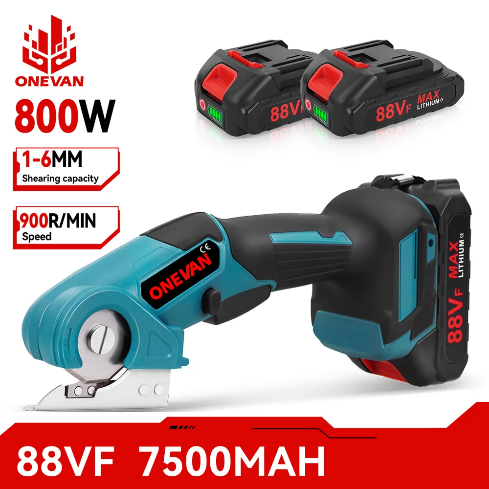 ONEVAN 800W Elektrische Teppichschere, kabellos, multifunktional, zum Schneiden von Leder und Stoff, kompatibel mit Makita 18V Akku.