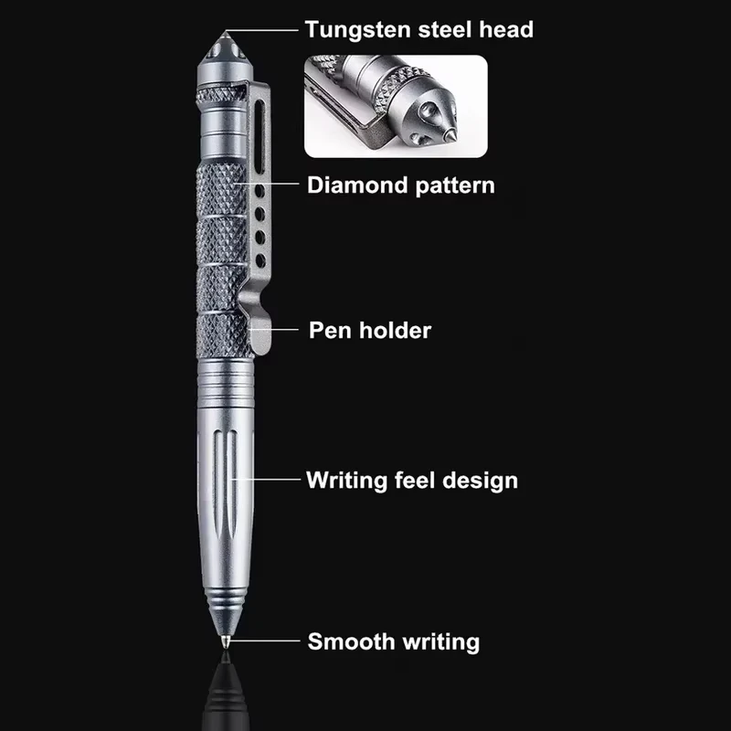 BOOIU Tactical Pen Multifunction Aluminum Alloy Self Defence Tactical Pen Outdoor Security Survival Tools Glass Breaker Pen