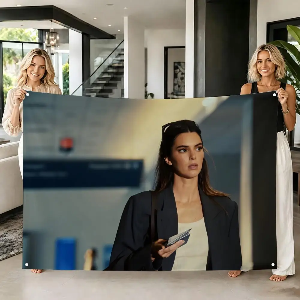 Supermodel Fashion Icon K-Kendall Jenner Flags Tapestry Creative Pattern Photo Living Room Wall Art Party Outdoor Decor