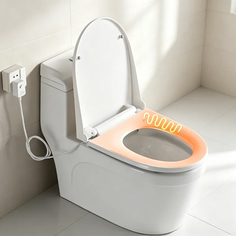 Heated Toilet Seat Cover,Universal U-Shape V-Shape Electric Warming Bidet Seat  Home,3-Level Temp Control Soft-Close Waterproof
