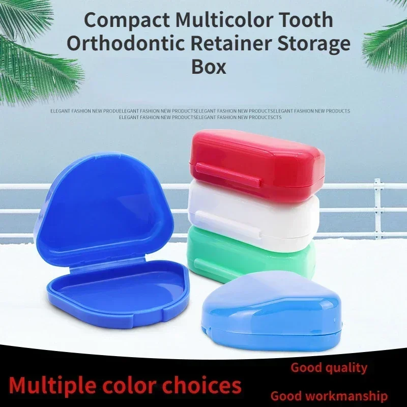 4PCs Tooth Orthodontic Retainer Storage Box Sports Protector  Compact Tooth Portable Dental Correction Anti-bite Denture Tool